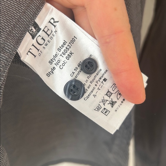 Tiger of Sweden button down shirt Steel grey dot cotton size 41 medium - Picture 3 of 7